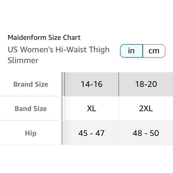 Maidenform Women's 2XL Everyday Control Thigh Slimmer Shapewear - Picture 8 of 8